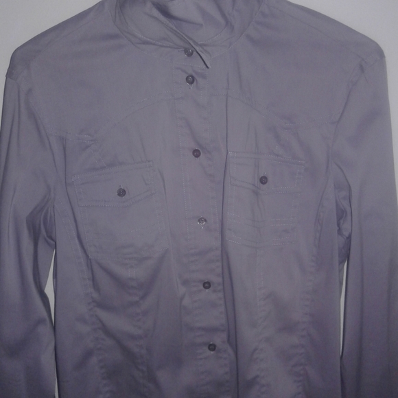 YUKA PARIS lavender button-down. Size L - Picture 2 of 4
